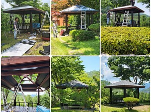 24.06.25~28 원내 정자 지붕 유지 보수 작업